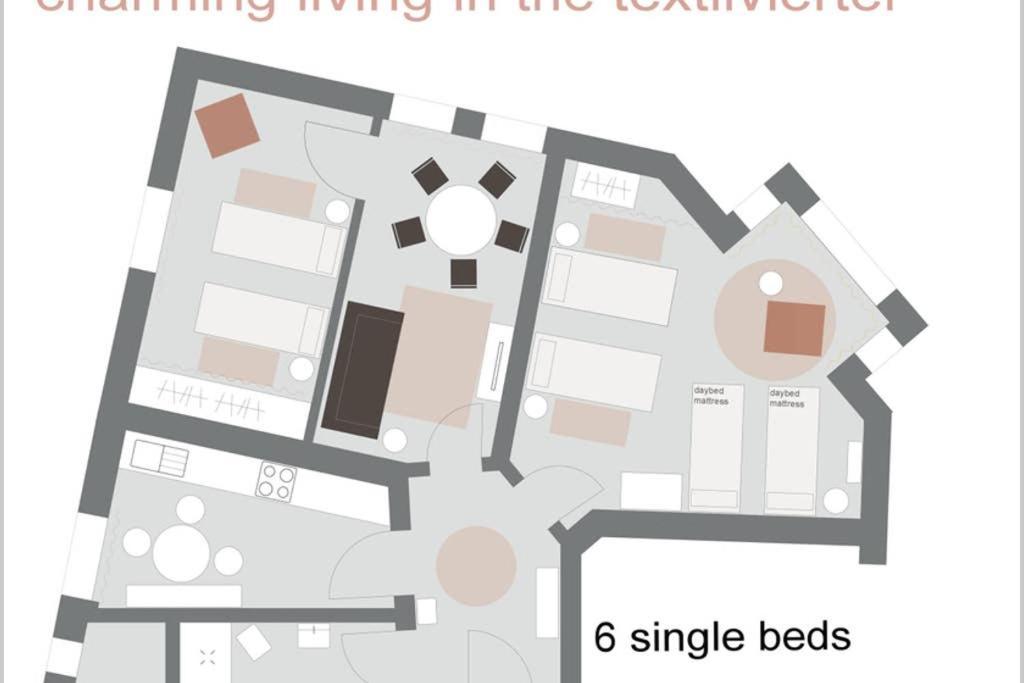 Charmant Leben Im Textilviertel - Stilvolle Wohnung - Zentral Und Ruhig Augusta Esterno foto